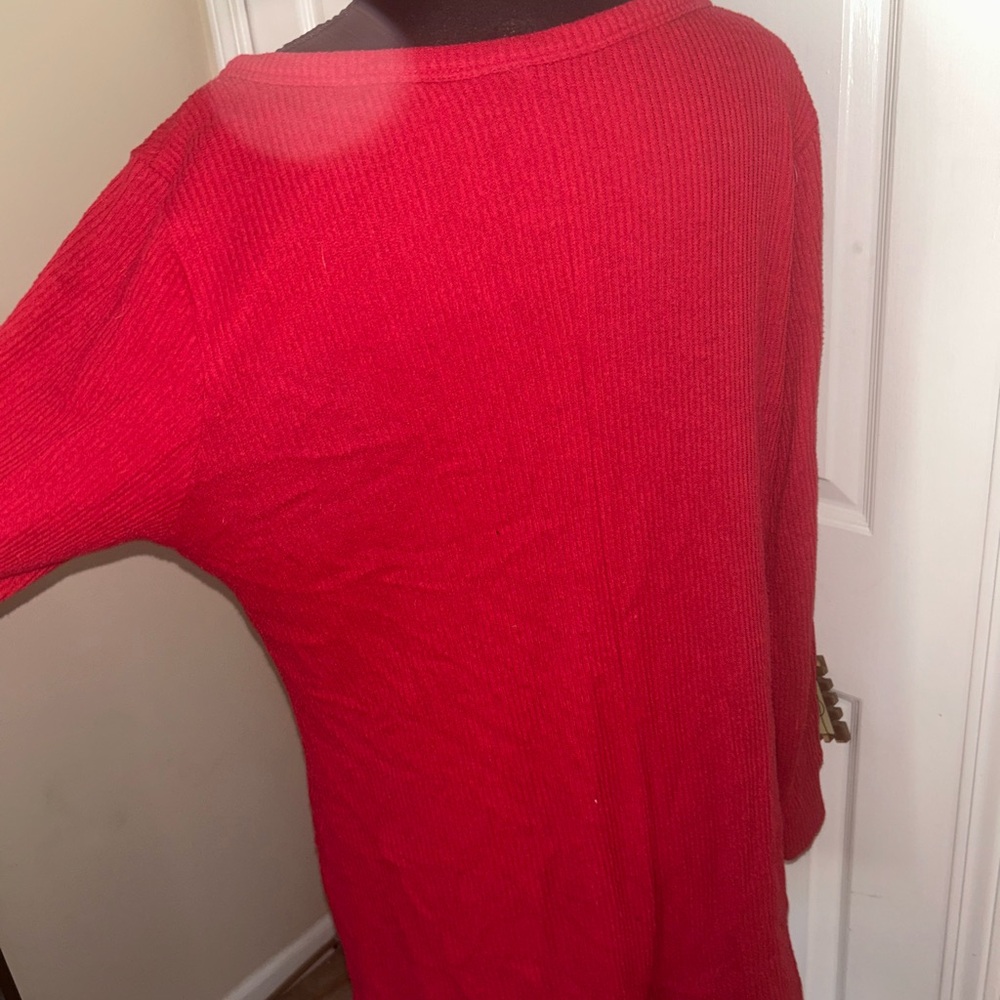 Torrid Red Long Sleeve Relaxed Pajama Romper - Picture 4 of 5